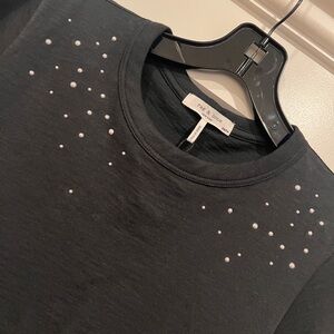 Rag & Bone Black Top with Pearl Details